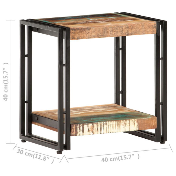 Bočni stolić 40 x 30 x 40 cm od masivnog obnovljenog drva 320684