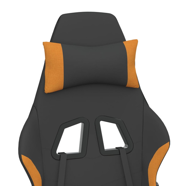 Masažna igraća stolica od tkanine s osloncem crno-narančasta 345505