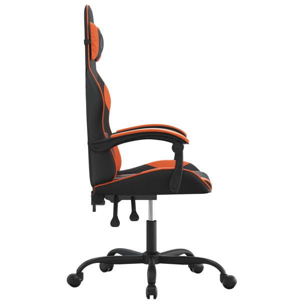 Okretna igraća stolica crno-narančasta od umjetne kože 349573
