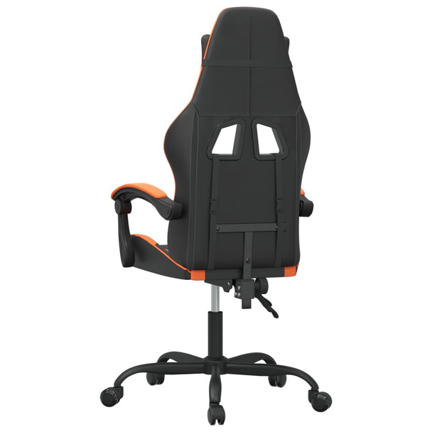 Okretna igraća stolica crno-narančasta od umjetne kože 349573