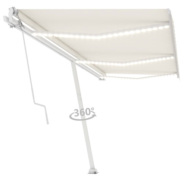 Automatska tenda sa senzorom za vjetar LED 600 x 300 cm krem 3069612
