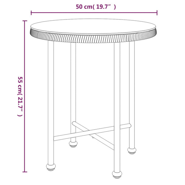Blagovaonski stol Ø 50 cm od kaljenog stakla i čelika 319432