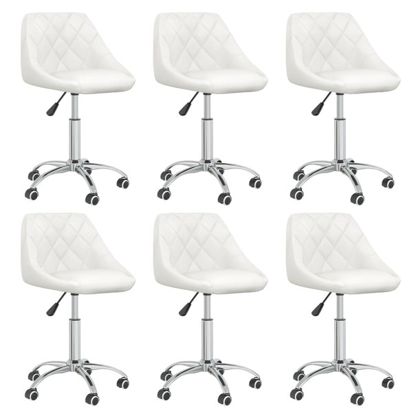 Okretne blagovaonske stolice od umjetne kože 6 kom bijele 3088675