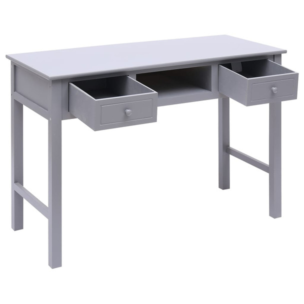 Radni stol sivi 108 x 45 x 76 cm od masivnog drva paulovnije 338536