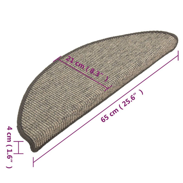 Samoljepljivi otirači za stepenice 15 kom sivi i bež 65 x 25 cm 326900