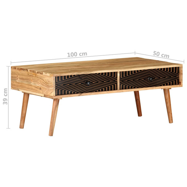 Stolić za kavu 100 x 50 x 39 cm od masivnog drva bagrema 322666
