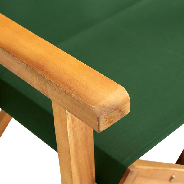 Redateljska stolica od masivnog bagremovog drva zelena 45953