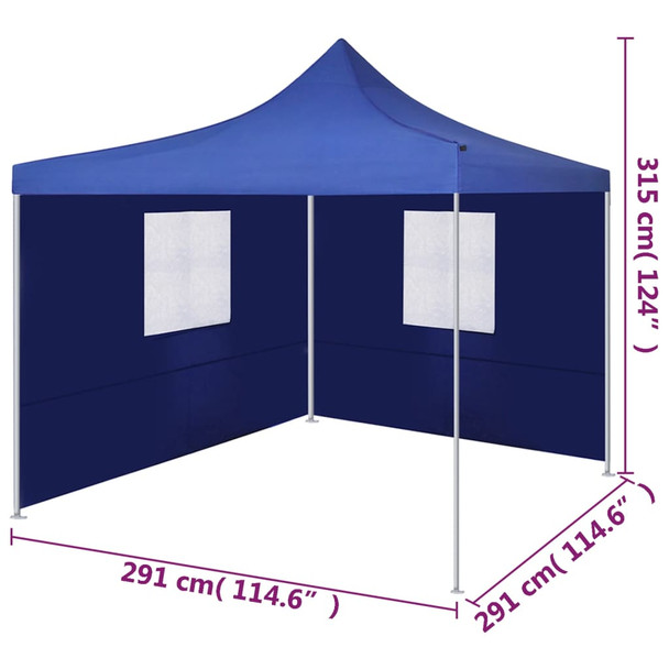 Sklopivi šator s 2 zida 3 x 3 m plavi 44961