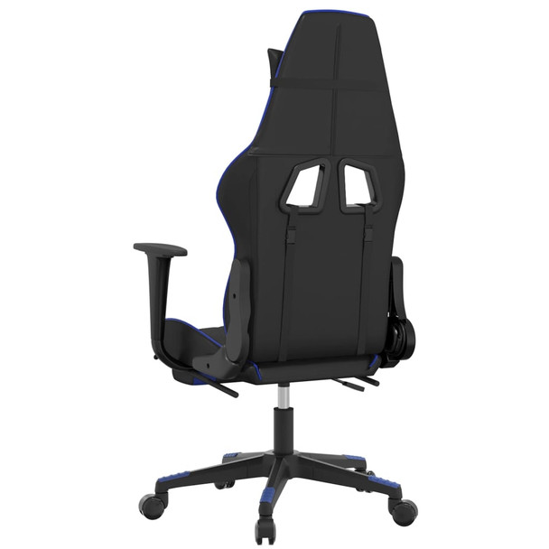 Igraća stolica od umjetne kože s osloncem za noge crno-plava 3143764