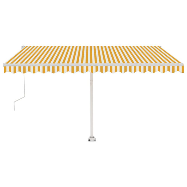 Samostojeća automatska tenda 450 x 350 cm žuto-bijela 3069648