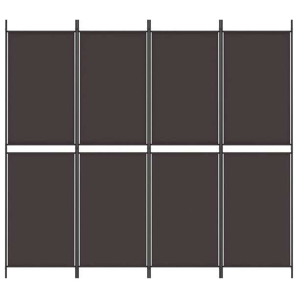 Sobna pregrada s 4 panela smeđa 200x180 cm od tkanine 350215