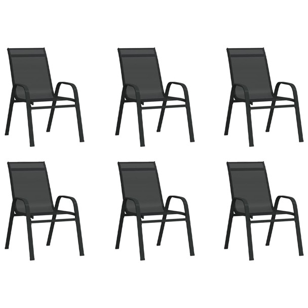 Složive vrtne stolice od tekstilena 6 kom crne 318783