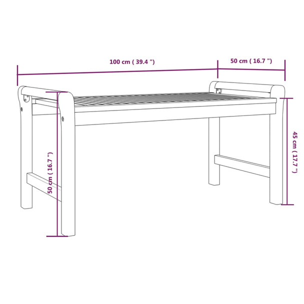 Stolić za kavu 100 x 50 x 50 cm od masivnog drva bagrema 312136