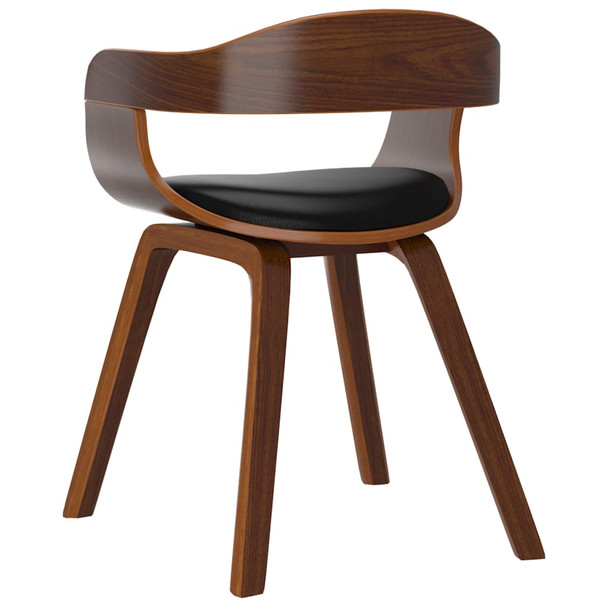 Blagovaonska stolica crna od savijenog drva i umjetne kože 3092371