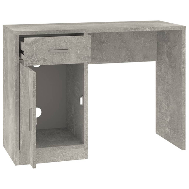 Radni stol s ladicom i ormarićem boja betona 100x40x73cm drveni 342654