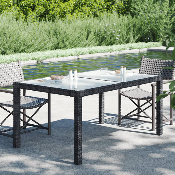 Vrtni stol 150x90x75 cm od kaljenog stakla i poliratana crni 316705
