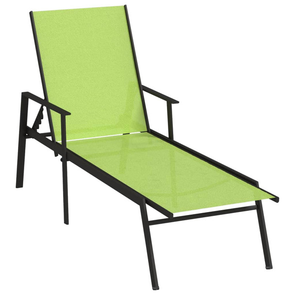 Ležaljka za sunčanje od čelika i tekstilena zelena 317598