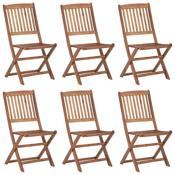 Sklopive vrtne stolice s jastucima 6 kom od bagremovog drva 3065503