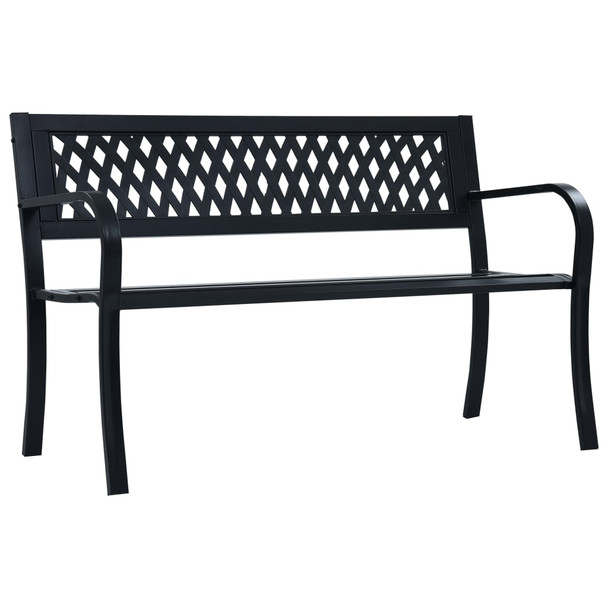Vrtna klupa crna 120 cm čelična 319582