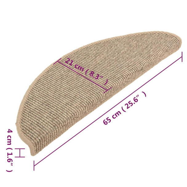 Samoljepljivi otirači za stepenice 15 kom tamnobež 65 x 25 cm 326902