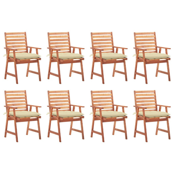Vrtne blagovaonske stolice s jastucima 8 kom od bagremovog drva 3078391