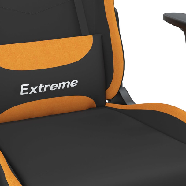 Masažna igraća stolica od tkanine s osloncem crno-narančasta 345485