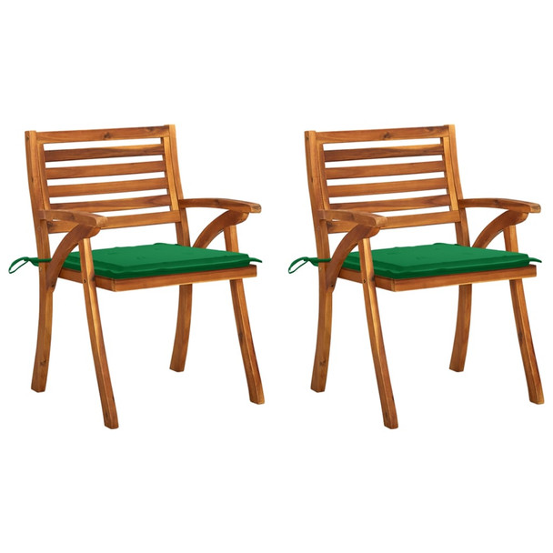 Vrtne blagovaonske stolice s jastucima 2 kom od bagremovog drva 3060795