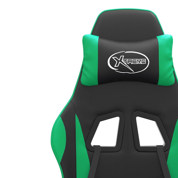 Okretna igraća stolica crno-zelena od umjetne kože 349570