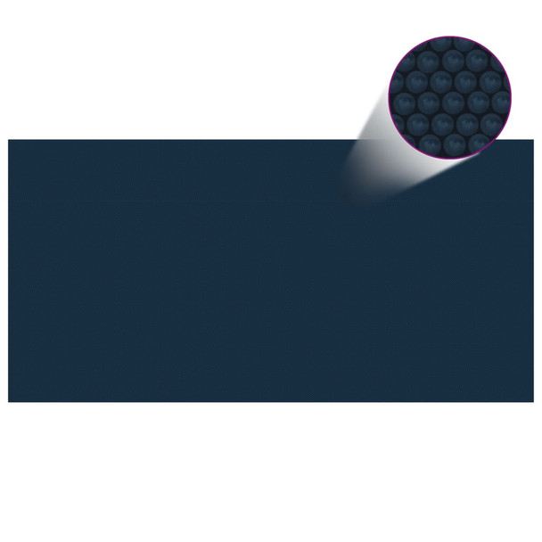 Plutajući PE solarni pokrov za bazen 400 x 200 cm crno-plavi 92986