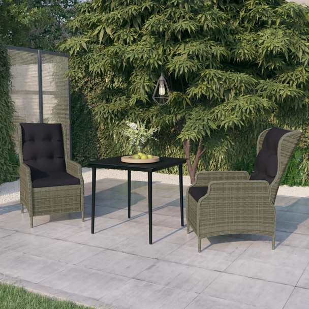 3-dijelni vrtni blagovaonski set smeđi 3099667