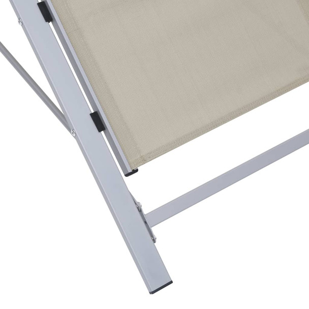 Ležaljka za sunčanje od tekstilena i aluminija krem 310535
