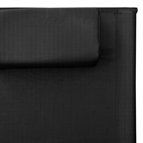 Ležaljka za sunčanje od tekstilena crno-siva 310513