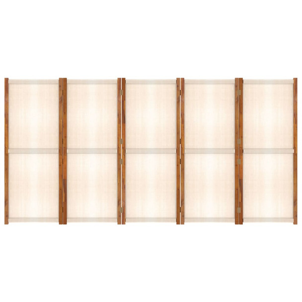 Sobna pregrada s 5 panela krem bijela 350 x 180 cm 319185