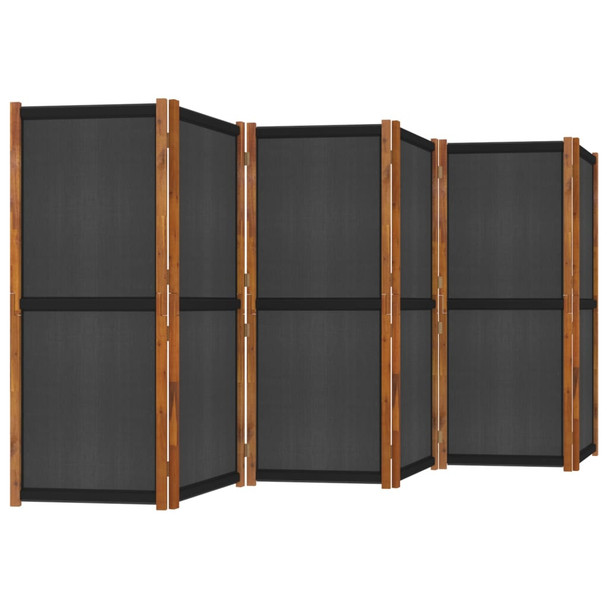 Sobna pregrada sa 6 panela crna 420 x 180 cm 319182