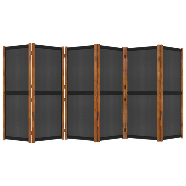 Sobna pregrada sa 6 panela crna 420 x 180 cm 319182