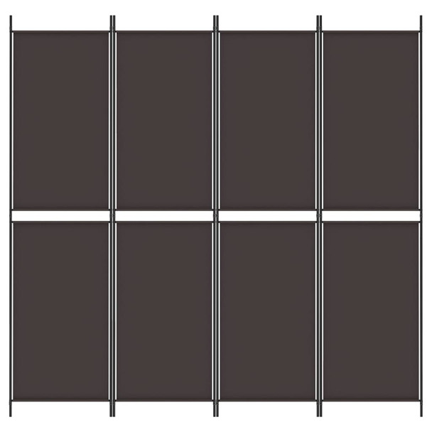 Sobna pregrada s 4 panela smeđa 200 x 200 cm od tkanine 350231