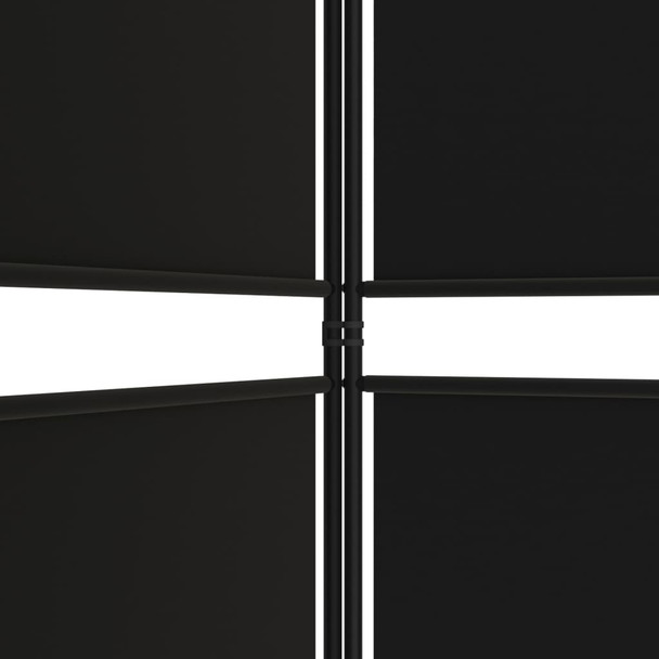 Sobna pregrada s 4 panela crna 200 x 200 cm od tkanine 350233
