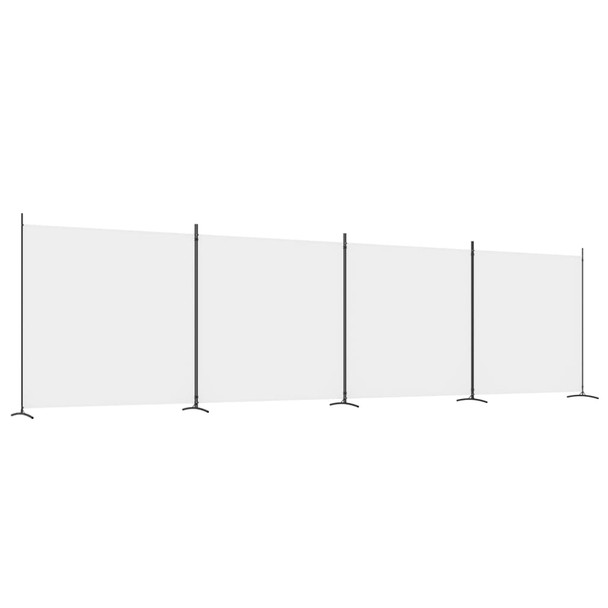 Sobna pregrada s 4 panela bijela 698x180 cm od tkanine 350282
