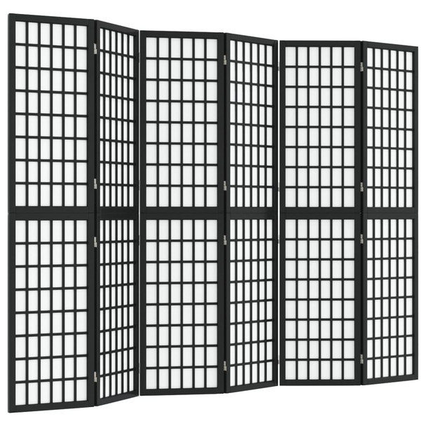Sklopiva sobna pregrada 6 panela japanski stil 240x170 cm crna 352082