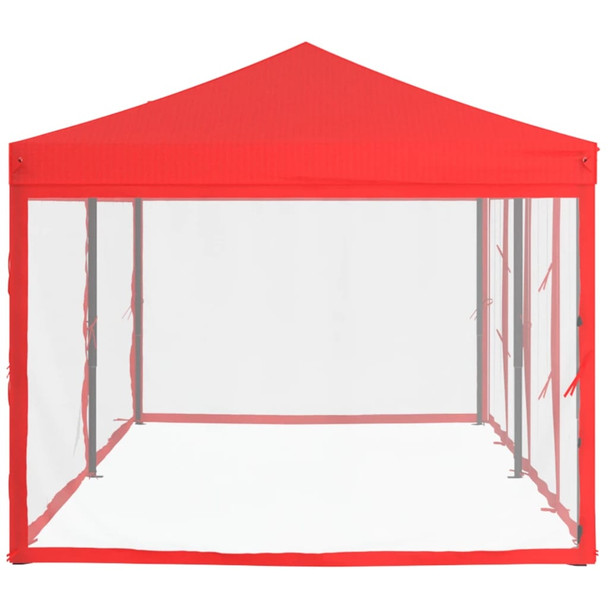 Sklopivi šator za zabave s bočnim zidovima 3 x 6 m Crvena 93555