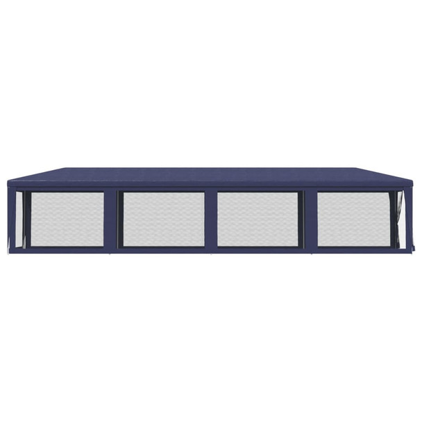 Šator za zabave s 10 mrežastih bočnih zidova plavi 3x12 m HDPE 319247