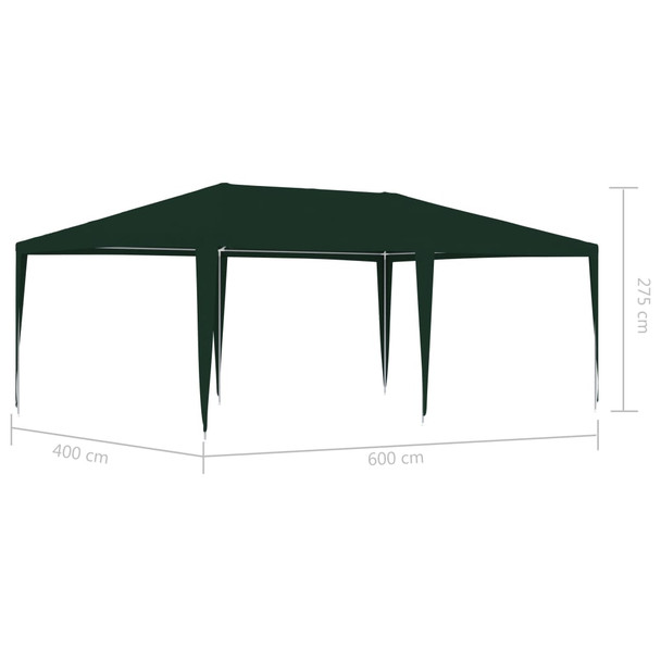 Profesionalni šator za zabave 4 x 6 m zeleni 90 g/m² 48514