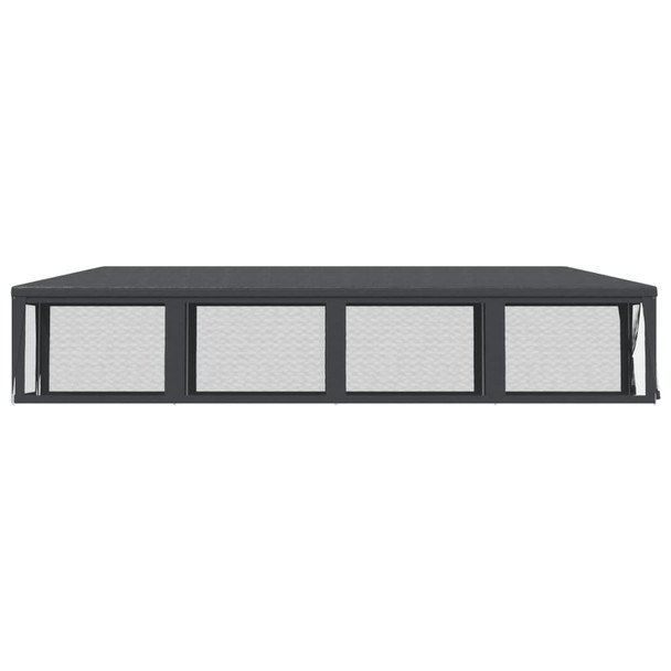 Šator za zabave 10 mrežastih bočnih zidova antracit 3x12 m HDPE 319249