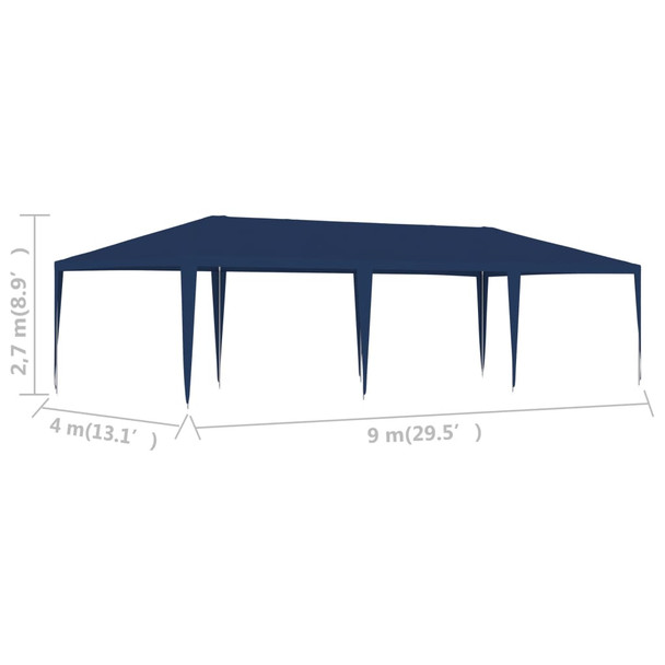 Šator za zabave 4 x 9 m plavi 48505