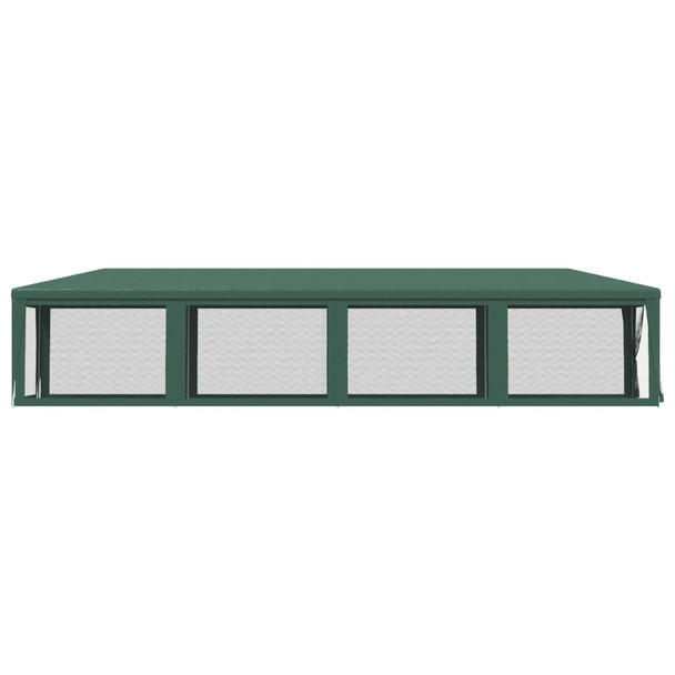 Šator za zabave s 10 mrežastih bočnih zidova zeleni 3x12 m HDPE 319248