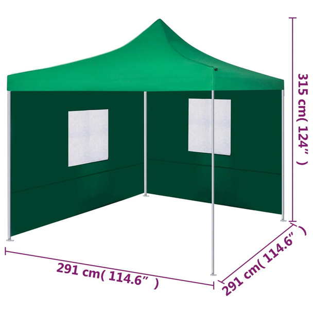 Sklopivi šator s 2 zida 3 x 3 m zeleni 44962