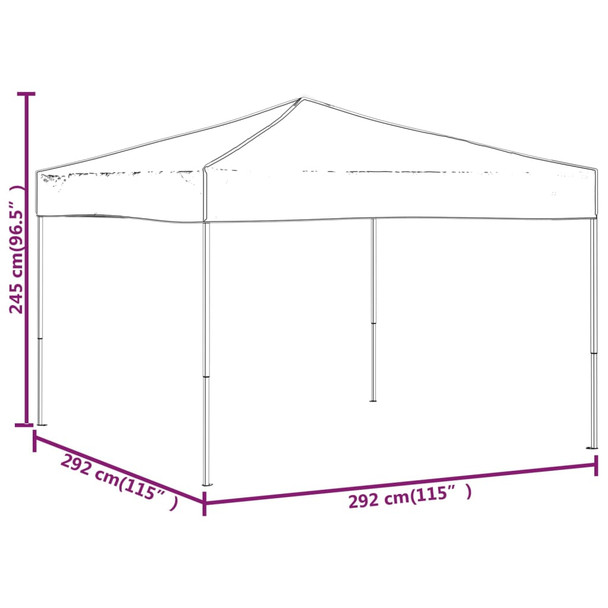Sklopivi šator za zabave 3 x 3 m smeđesivi 93519