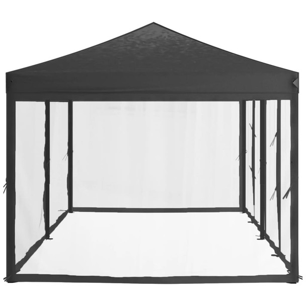 Sklopivi šator za zabave s bočnim zidovima 3 x 6 m antracit 93551