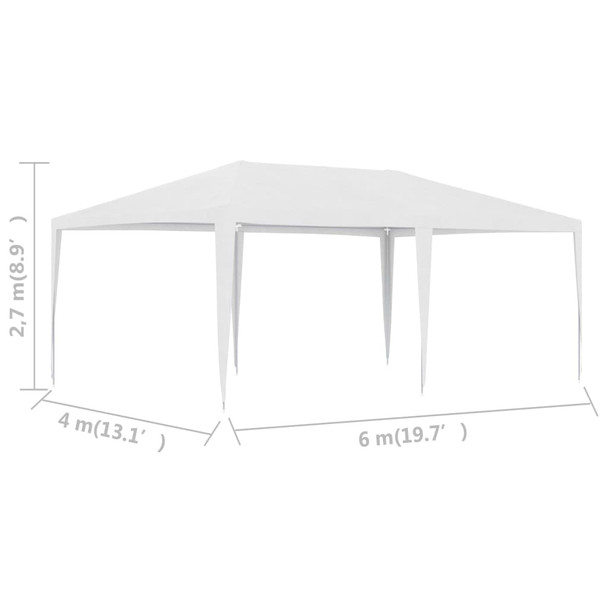 Šator za zabave 4 x 6 m bijeli 48499