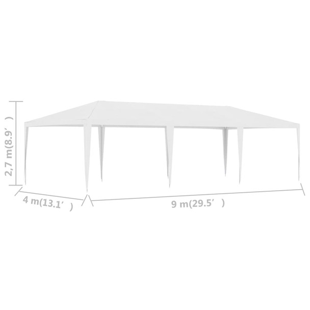 Šator za zabave 4 x 9 m bijeli 48500